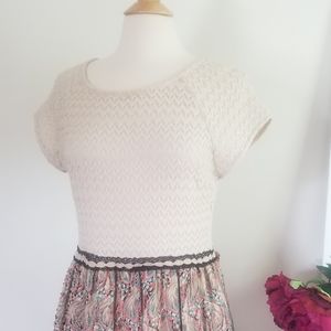 Anthropologie Weston mixed media dress Women's Size Large